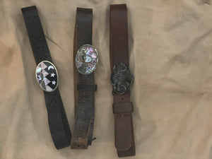 Star scape vintage abalone belt